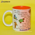 Sunmeta hot selling factory supply 11oz inner color blank sublimation mugs